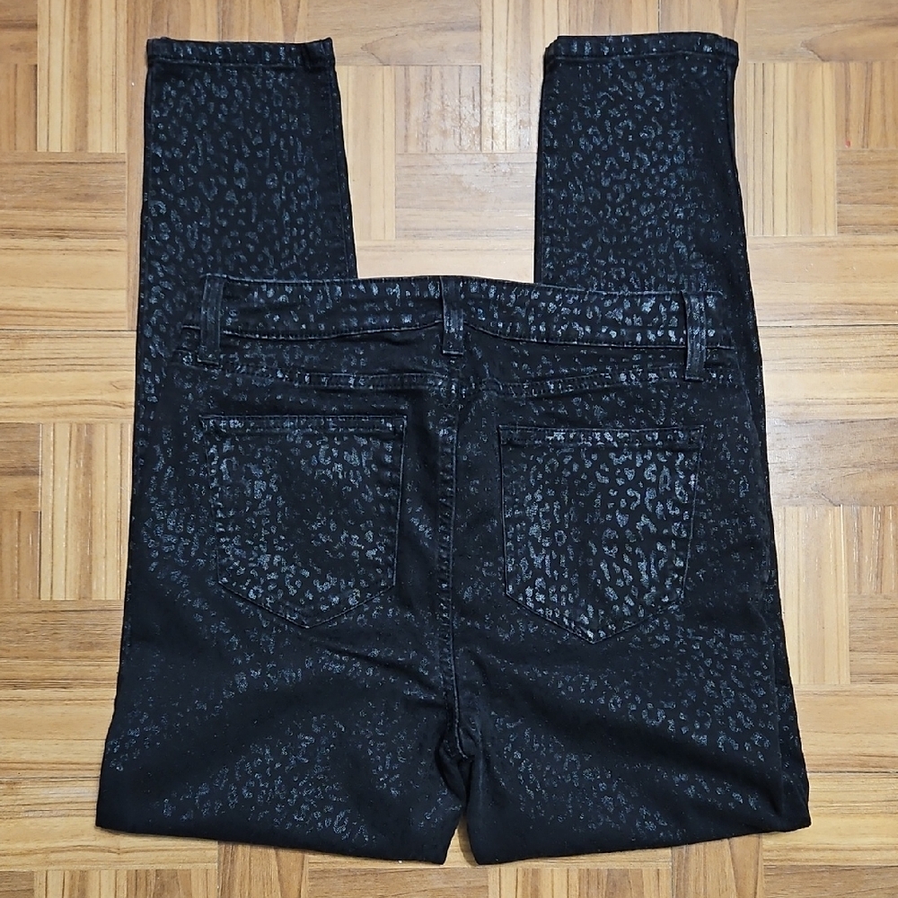 NINE WEST black leopard print jeans